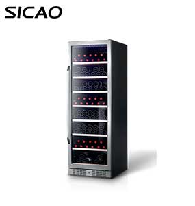 Refrigerador para vinos SICAO 450L de acero inoxidable exclusivo de 3 zonas